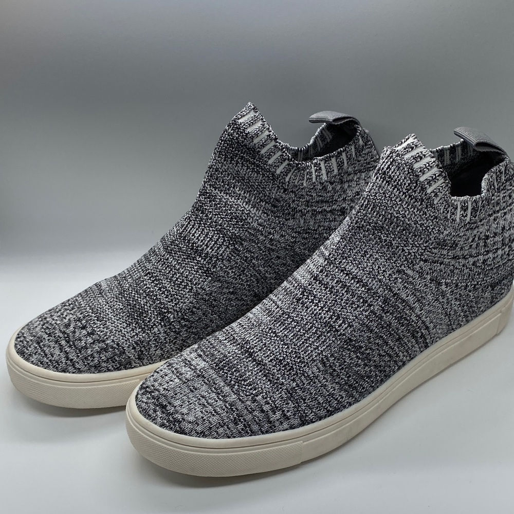 Gray Knit High-Top Bootie Sneaker